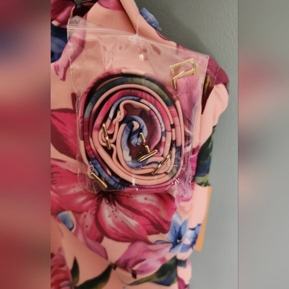 Kona Sol NWT One‎ Piece Bathing Suit Pink Floral Multiway Beach Vacation Medium - Picture 2 of 7